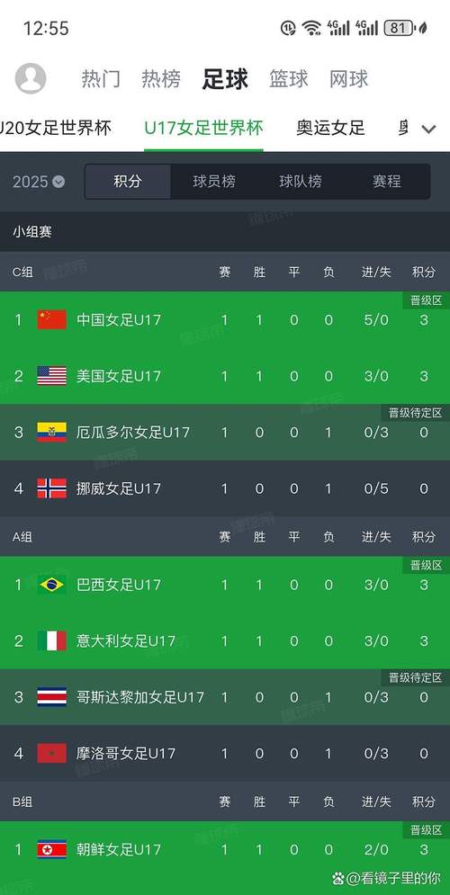 历届女足世界杯成绩